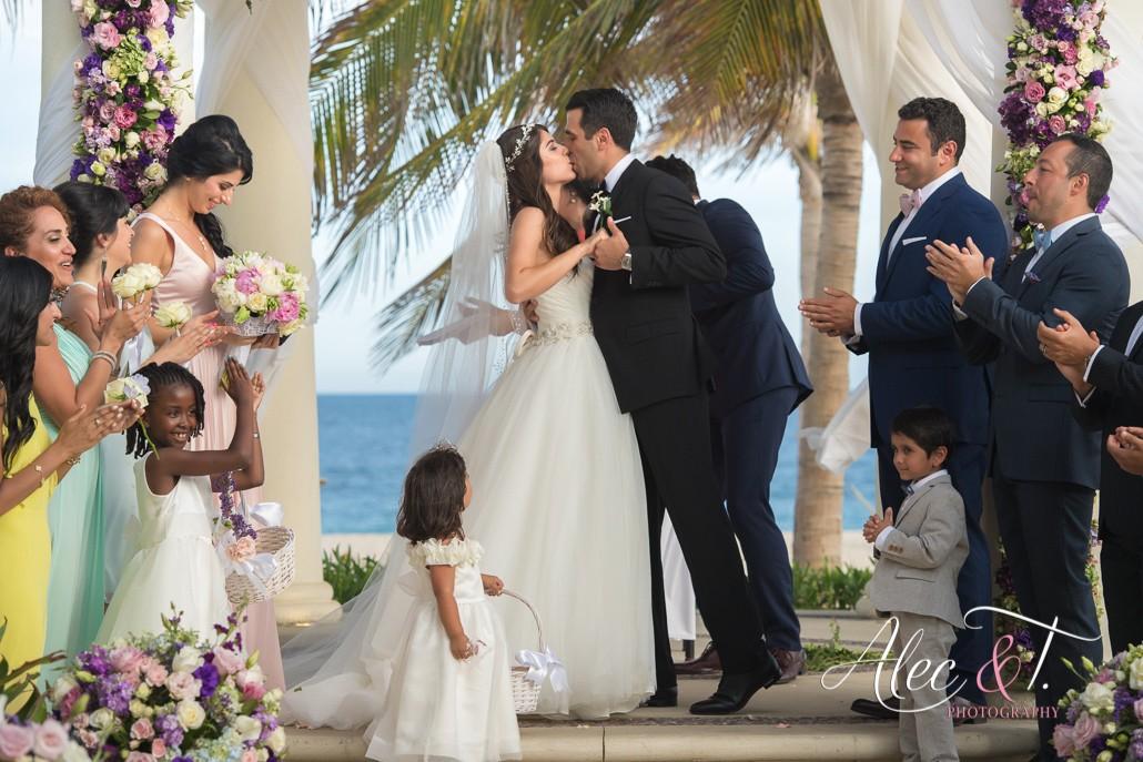 Los Cabos Wedding First Kiss